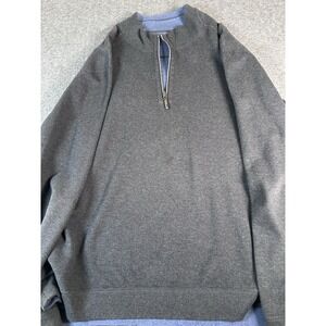 Tommy Bahama Reversible Sweater Mens 3XL Gray /blue 1/4 Zip‎ *